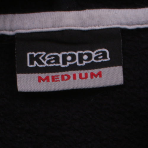 Kappa Men's Black Medium Pullover Hoodie with Logo Detail