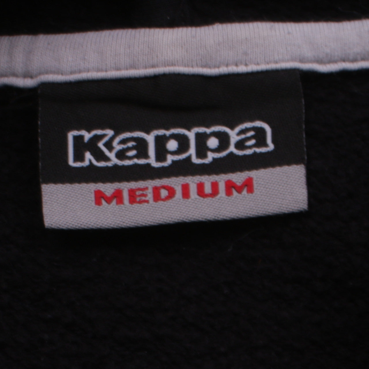 Kappa Men's Black Medium Pullover Hoodie with Logo Detail