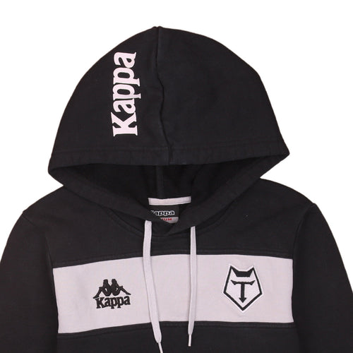 Kappa Men's Black Medium Pullover Hoodie with Logo Detail