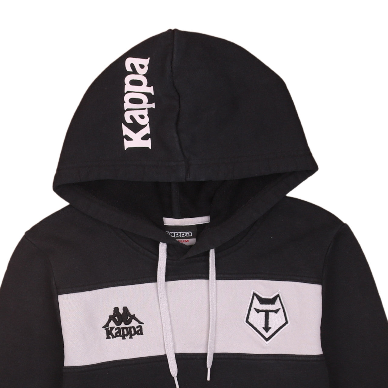 Kappa Men's Black Medium Pullover Hoodie with Logo Detail