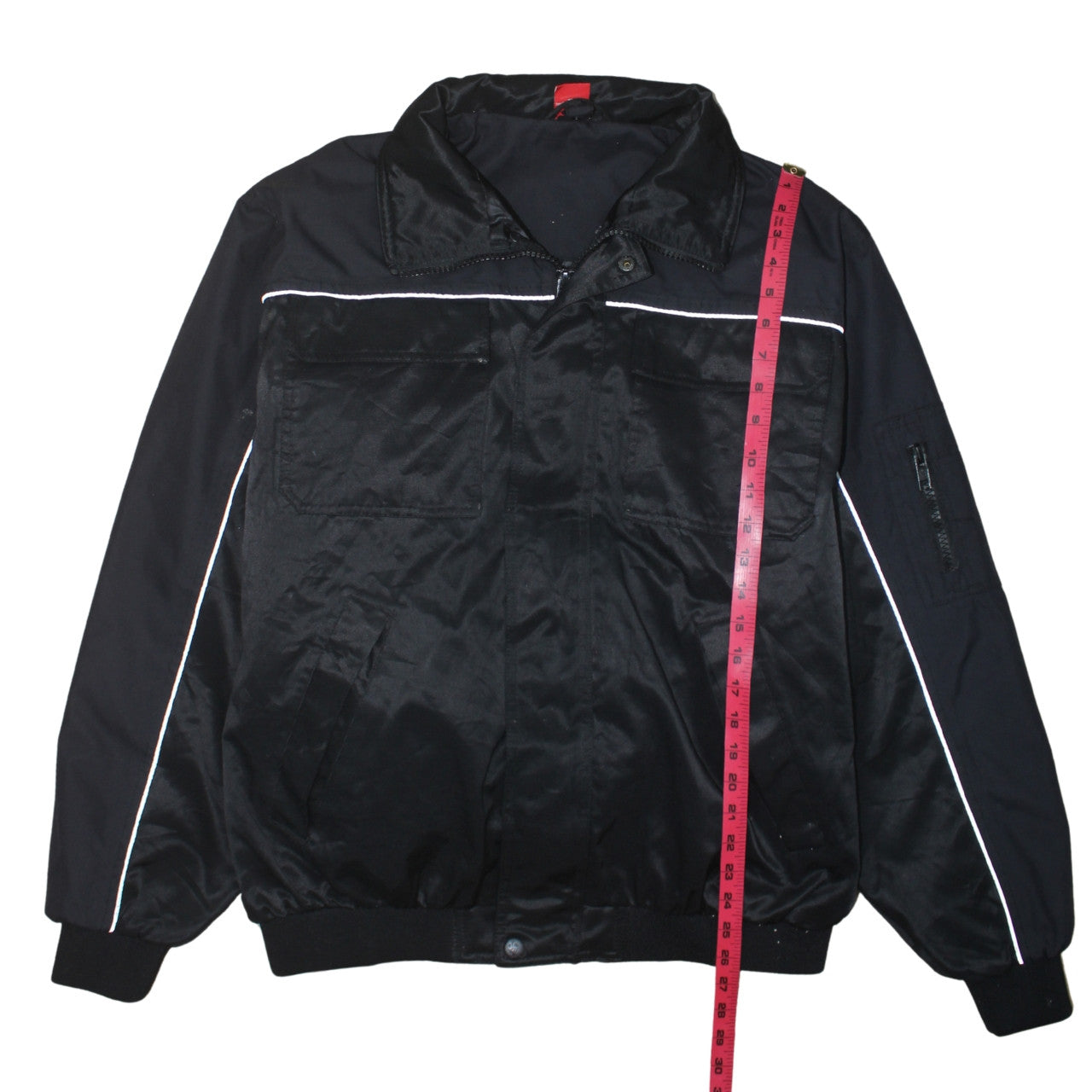 Engelbert Strauss Men's Black Bomber Workwear Jacket L Reflective Hooded