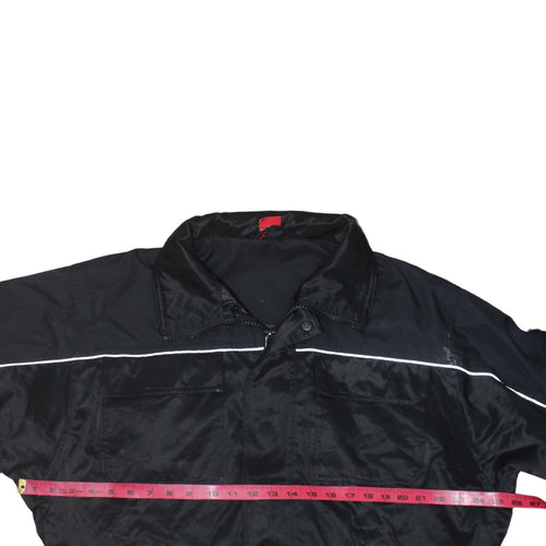 Engelbert Strauss Men's Black Bomber Workwear Jacket L Reflective Hooded