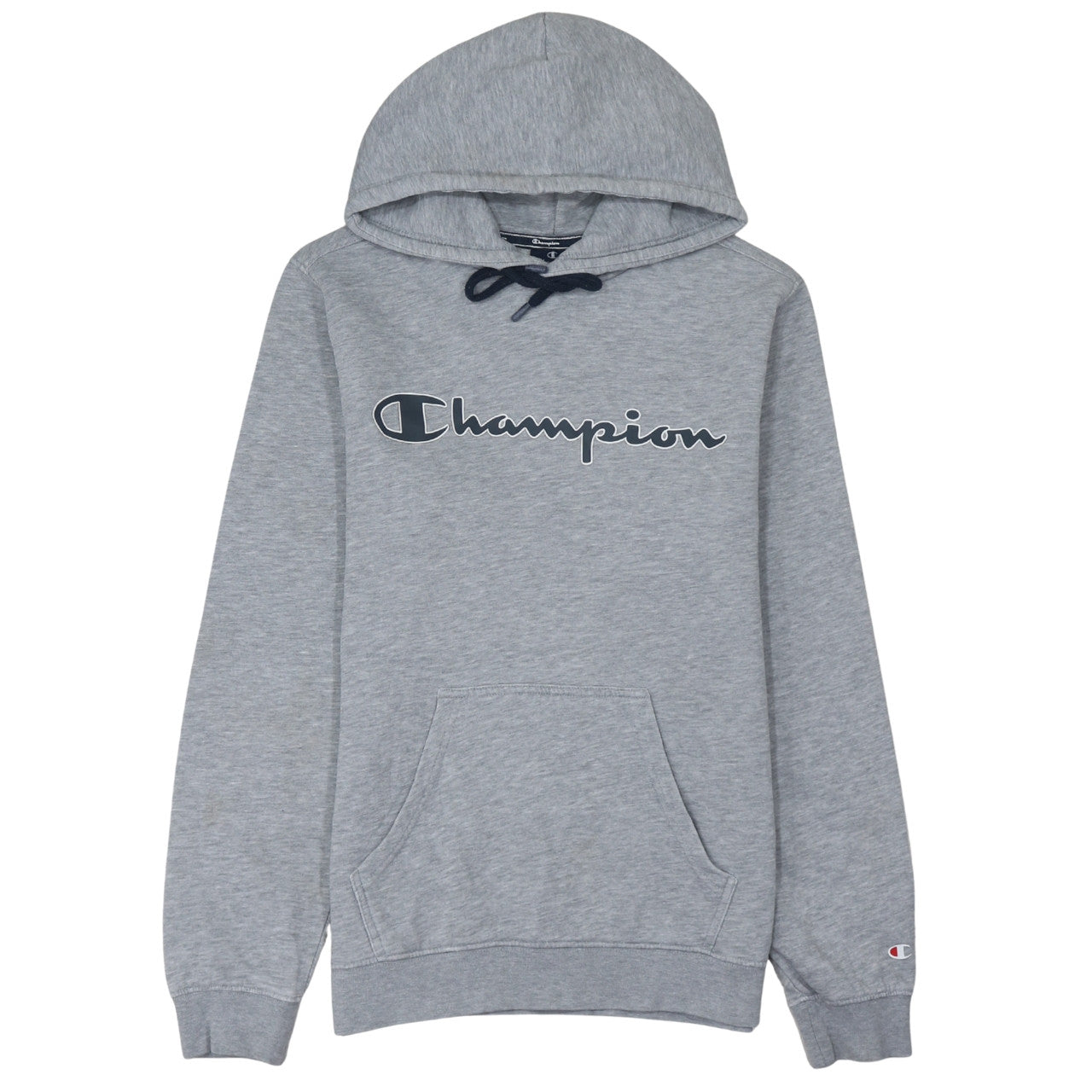 Champion Men's Grey Small Pullover Hoodie with Logo Print