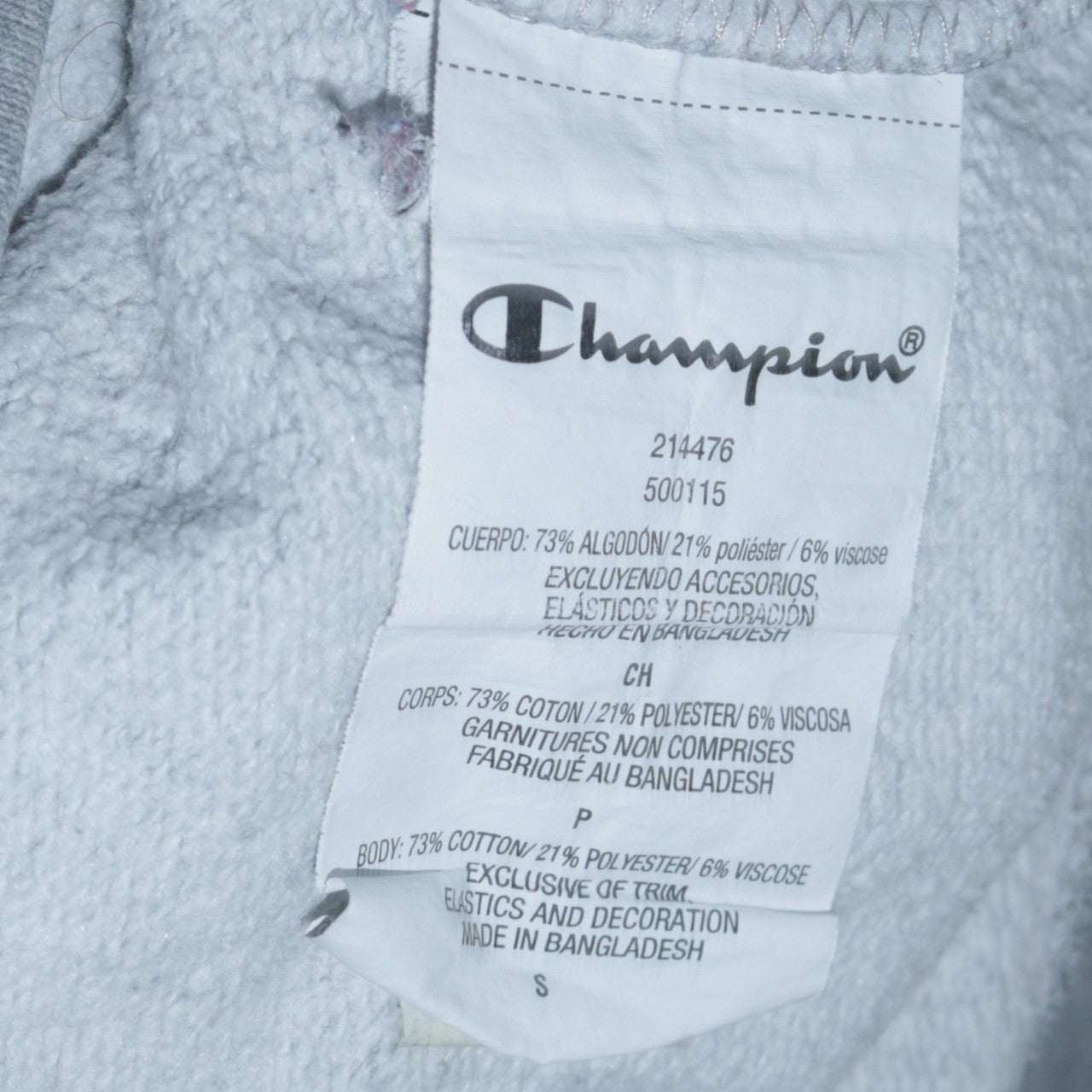 Champion Men's Grey Small Pullover Hoodie with Logo Print