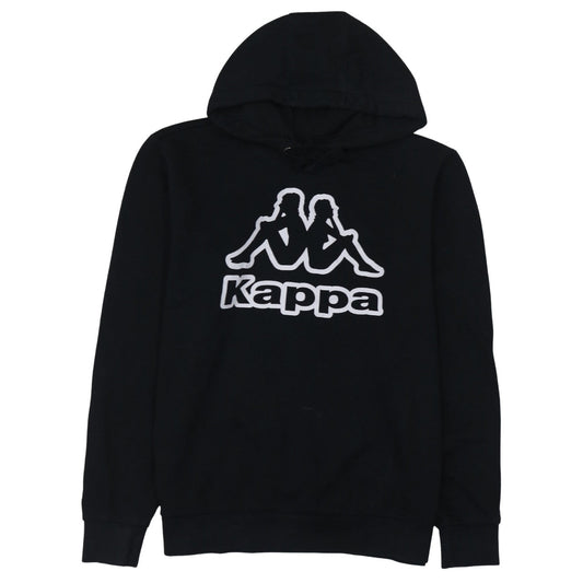 Kappa Men's Black Pullover Hoodie Size L Graphic Logo Fleece