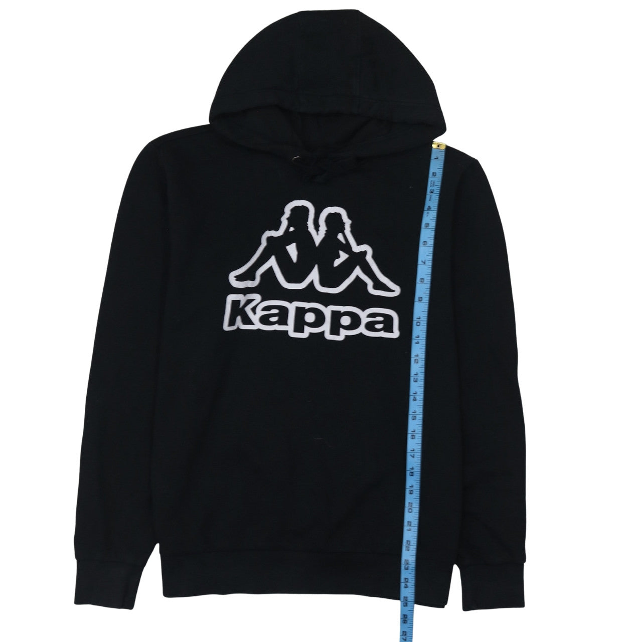 Kappa Men's Black Pullover Hoodie Size L Graphic Logo Fleece