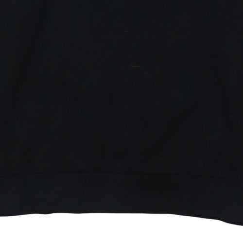 Kappa Men's Black Pullover Hoodie Size L Graphic Logo Fleece