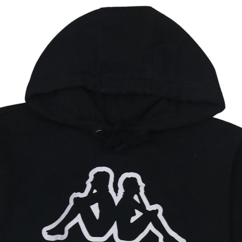 Kappa Men's Black Pullover Hoodie Size L Graphic Logo Fleece