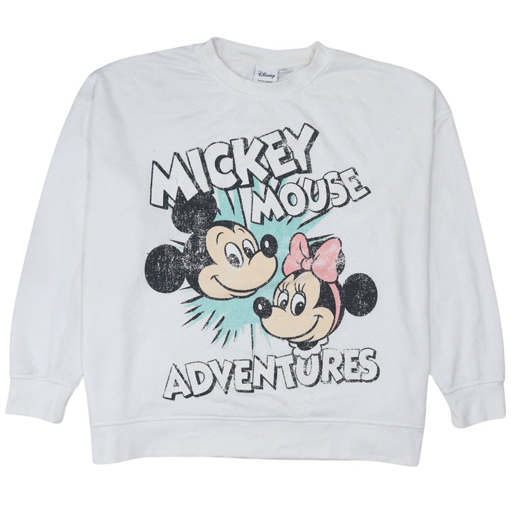 Disney Women White Mickey Mouse Adventures 2XL Pullover Sweatshirt