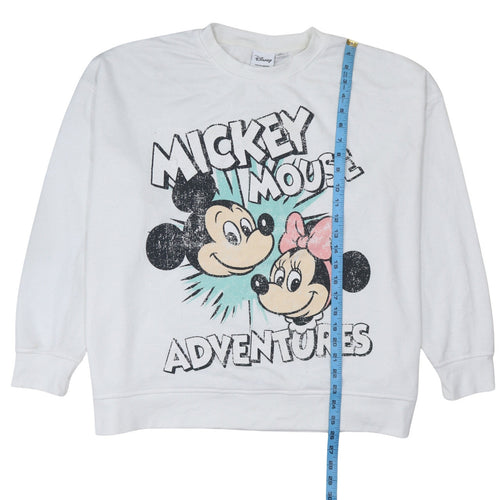 Disney Women White Mickey Mouse Adventures 2XL Pullover Sweatshirt
