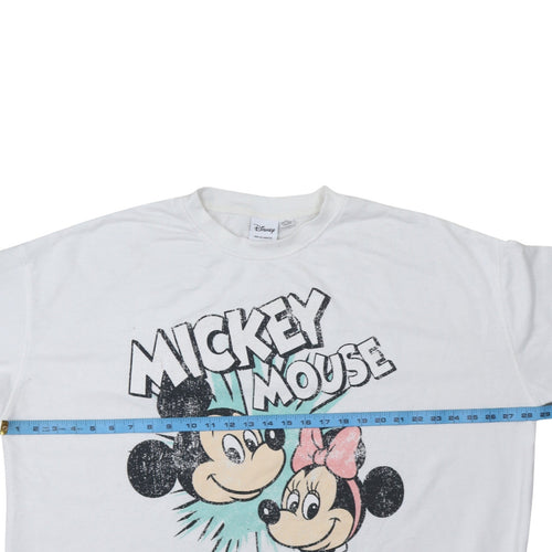 Disney Women White Mickey Mouse Adventures 2XL Pullover Sweatshirt