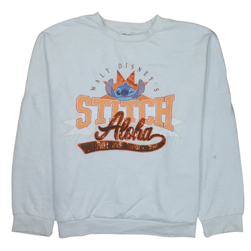 Disney Stitch at George Women's Cream 2XL Pullover Sweatshirt