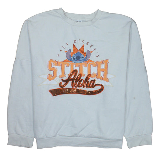 Disney Stitch at George Women's Cream 2XL Pullover Sweatshirt