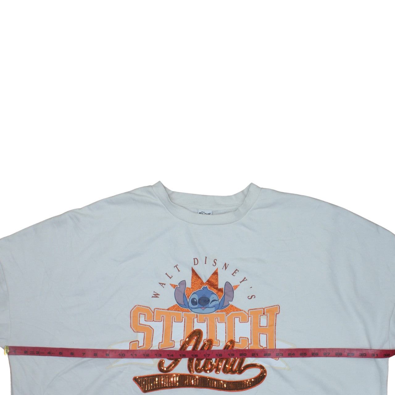 Disney Stitch at George Women's Cream 2XL Pullover Sweatshirt