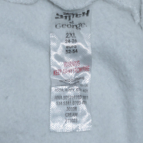 Disney Stitch at George Women's Cream 2XL Pullover Sweatshirt