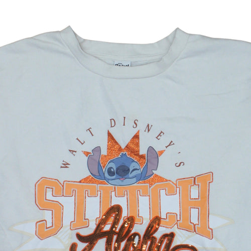 Disney Stitch at George Women's Cream 2XL Pullover Sweatshirt