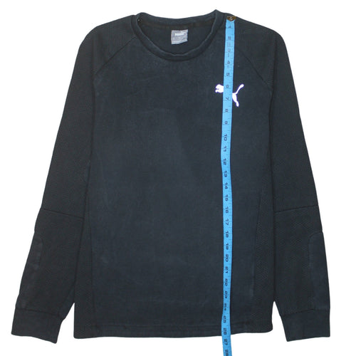 Puma Men's Black Cotton Crew Neck Long Sleeve Sports Sweatshirt M