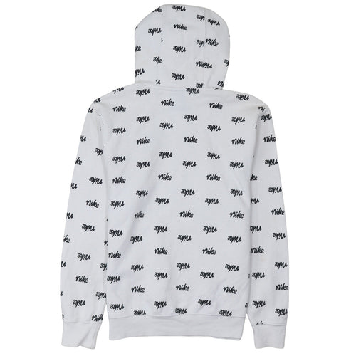 Nike Men's White Small Pullover Hoodie with Logo Print