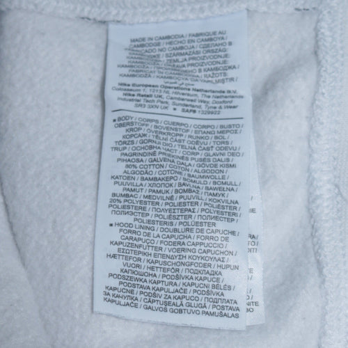 Nike Men's White Small Pullover Hoodie with Logo Print