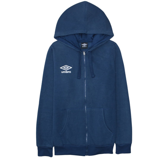 Umbro Men's Blue Full Zip Hoodie Size S Sports Fleece Sweatshirt