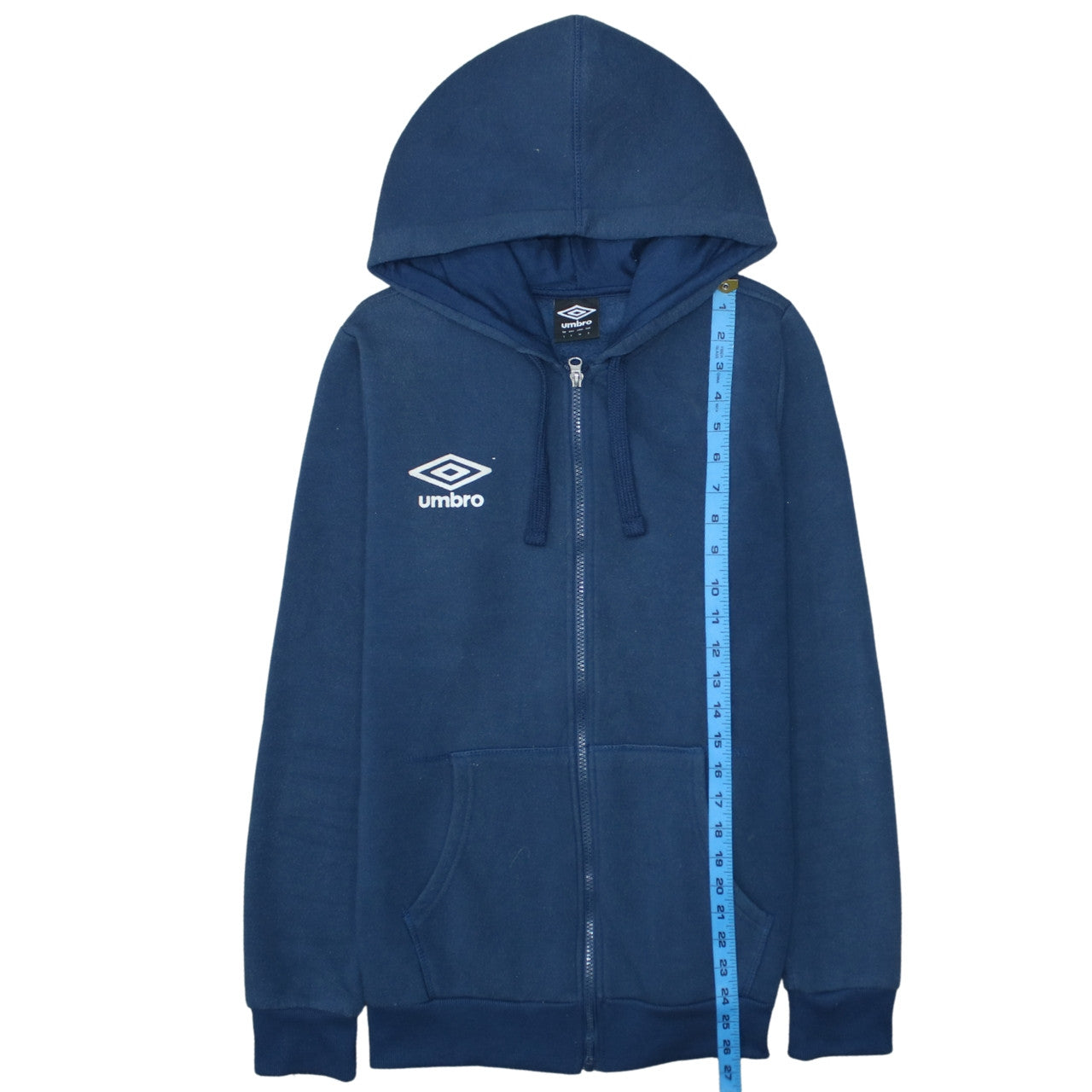 Umbro Men's Blue Full Zip Hoodie Size S Sports Fleece Sweatshirt