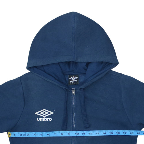Umbro Men's Blue Full Zip Hoodie Size S Sports Fleece Sweatshirt