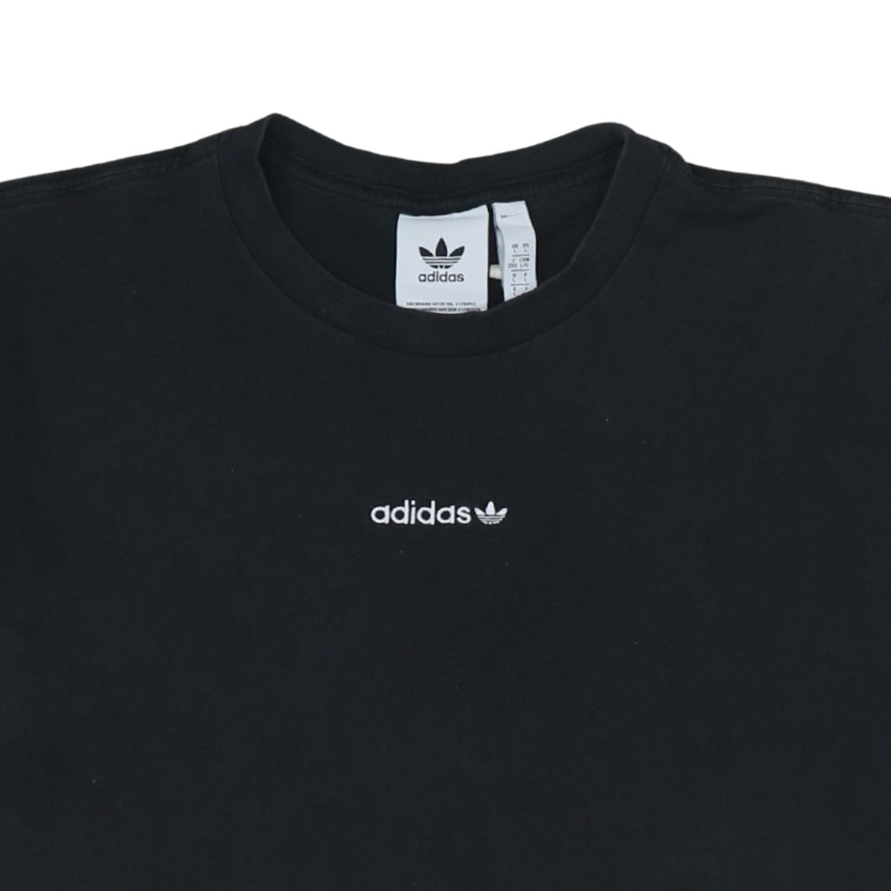 Adidas Mens Black Crew Neck Short Sleeve Logo T-Shirt Size L