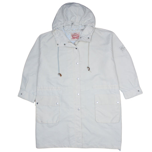 Levi Strauss & Co. Men's White Cotton Parka Coat Size S Hooded