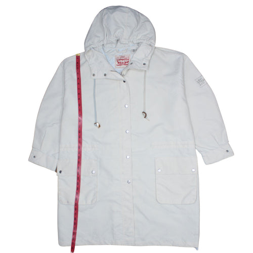 Levi Strauss & Co. Men's White Cotton Parka Coat Size S Hooded