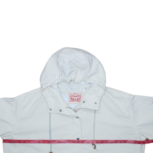 Levi Strauss & Co. Men's White Cotton Parka Coat Size S Hooded