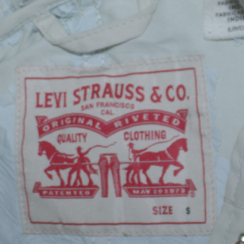 Levi Strauss & Co. Men's White Cotton Parka Coat Size S Hooded