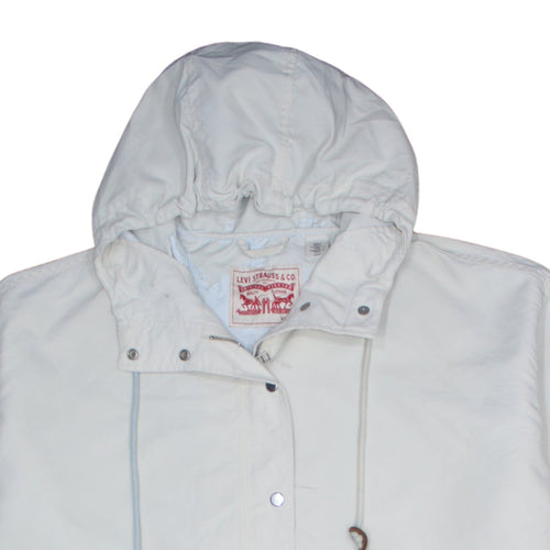 Levi Strauss & Co. Men's White Cotton Parka Coat Size S Hooded