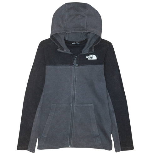 The North Face Boys Black Full Zip Hoodie Size L Cotton Blend Fleece