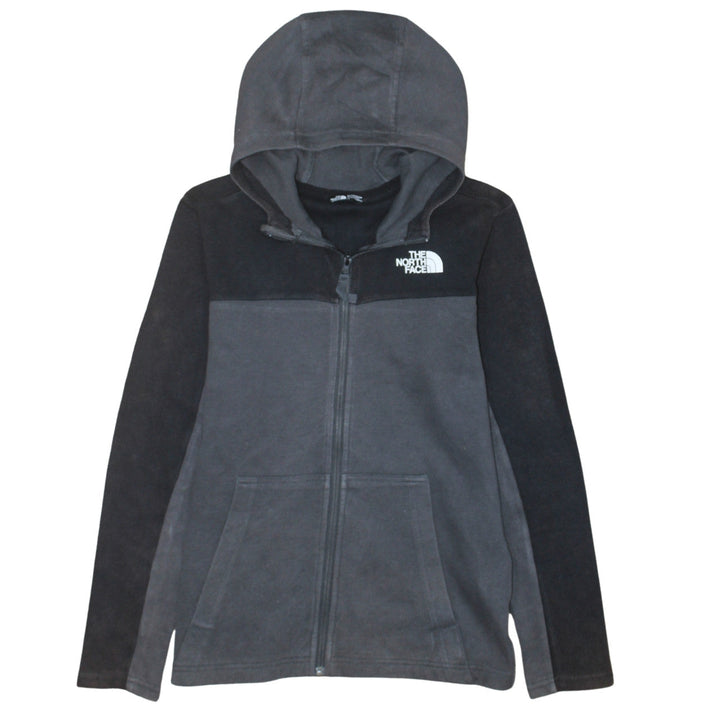 The North Face Boys Black Full Zip Hoodie Size L Cotton Blend Fleece