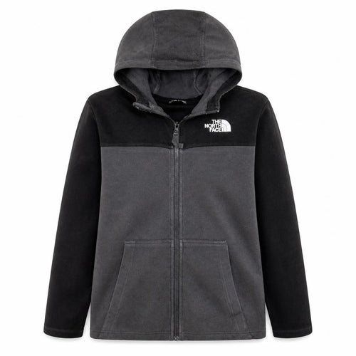 The North Face Boys Black Full Zip Hoodie Size L Cotton Blend Fleece