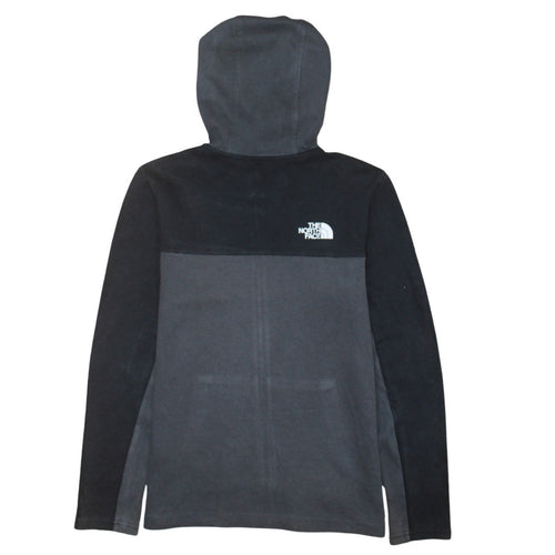 The North Face Boys Black Full Zip Hoodie Size L Cotton Blend Fleece