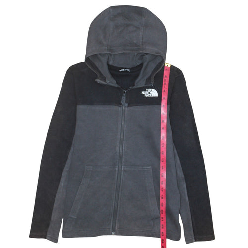 The North Face Boys Black Full Zip Hoodie Size L Cotton Blend Fleece