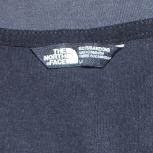 The North Face Boys Black Full Zip Hoodie Size L Cotton Blend Fleece