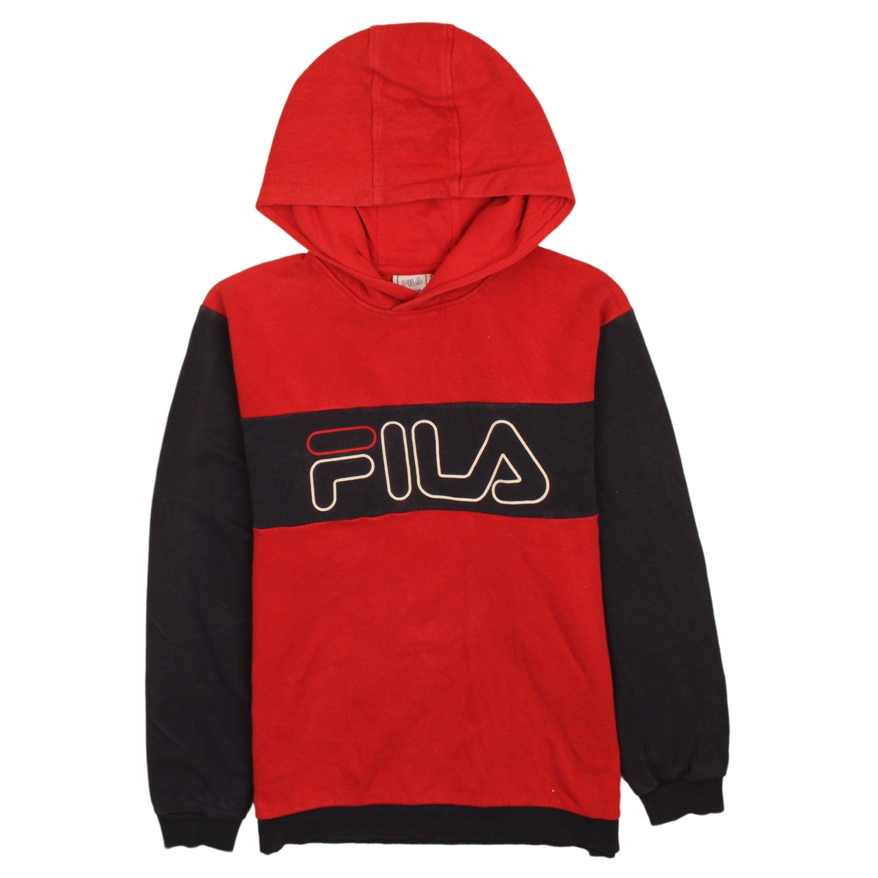 Fila Boys Red and Black Pullover Hoodie 13-14 Years Graphic Logo Cotton