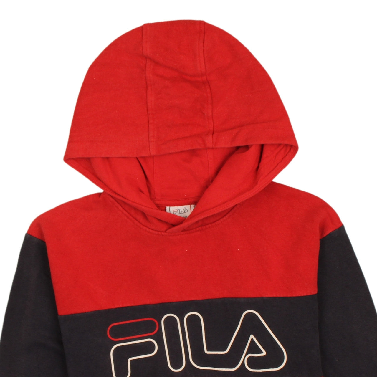 Fila Boys Red and Black Pullover Hoodie 13-14 Years Graphic Logo Cotton