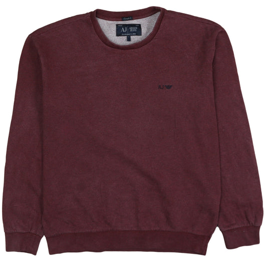 Armani Jeans Men's Red Cotton Pullover Sweatshirt L