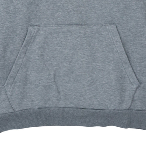 Puma Men's Grey Pullover Hoodie L Logo Fleece Sweatshirt