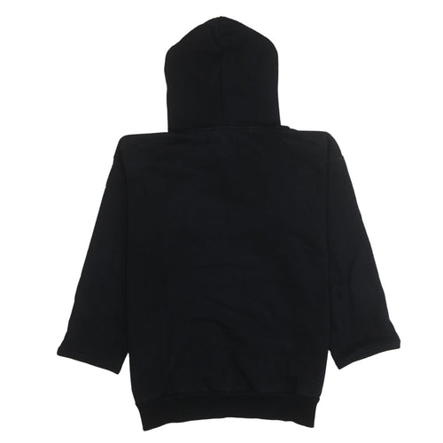 Diesel Men's Black Pullover Hoodie Medium Embroidered Logo 3/4 Sleeve