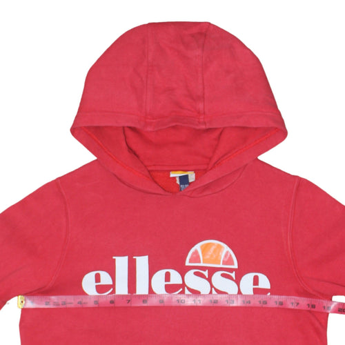 Ellesse Boys Red Pullover Hoodie 12-13 Years Logo Print Cotton Blend