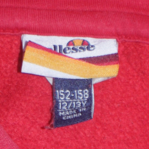 Ellesse Boys Red Pullover Hoodie 12-13 Years Logo Print Cotton Blend