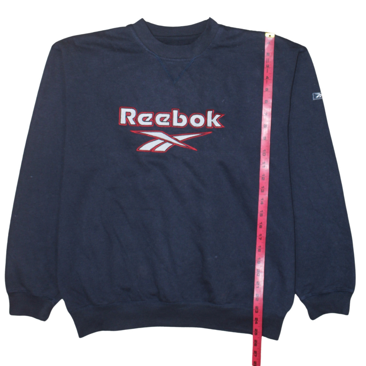 Reebok Men's Blue Logo Pullover Sweatshirt Medium Retro Style