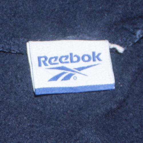Reebok Men's Blue Logo Pullover Sweatshirt Medium Retro Style