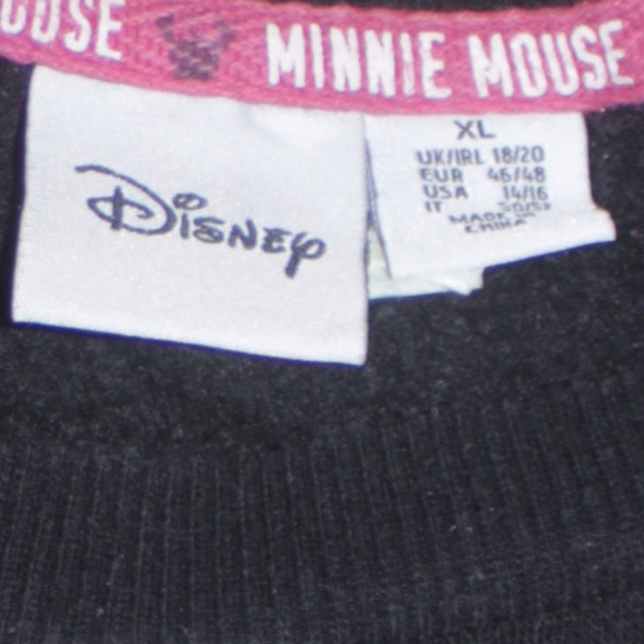 Disney Women Black Minnie Mouse XL Sweatshirt Long Sleeve Pullover
