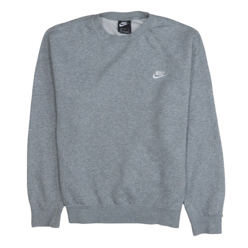 Nike Men's Grey Crew Neck Logo Sweatshirt M Regular Fit Pullover