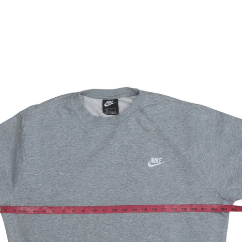 Nike Men's Grey Crew Neck Logo Sweatshirt M Regular Fit Pullover
